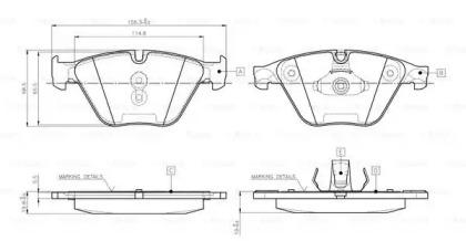 Комплект тормозных колодок 0 986 TB3 134 BOSCH