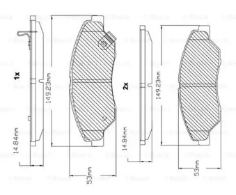 Комплект тормозных колодок F 03B 150 057 BOSCH