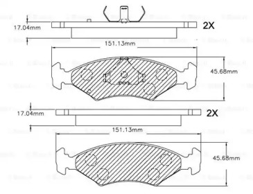 Комплект тормозных колодок F 03B 150 253 BOSCH