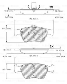 Комплект тормозных колодок F 03B 150 271 BOSCH