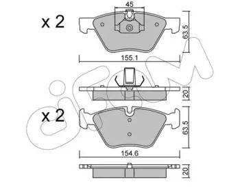 Комплект тормозных колодок 822-557-3 CIFAM