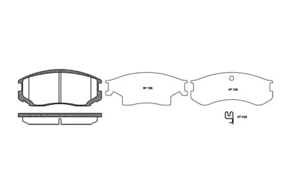 Комплект тормозных колодок P2573.22 WOKING