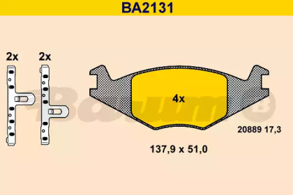 Комплект тормозных колодок BA2131 BARUM