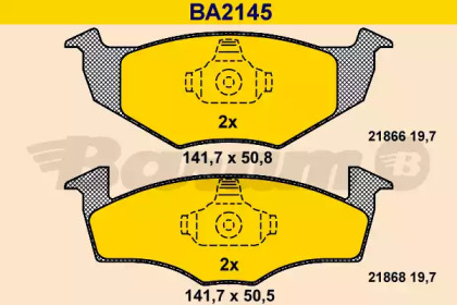 Комплект тормозных колодок BA2145 BARUM