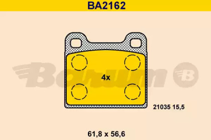 Комплект тормозных колодок BA2162 BARUM