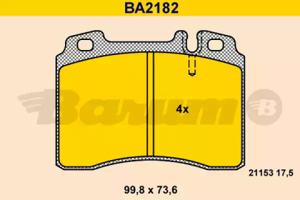 Комплект тормозных колодок BA2182 BARUM