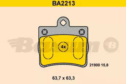 Комплект тормозных колодок BA2213 BARUM