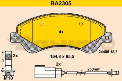 Комплект тормозных колодок BA2305 BARUM