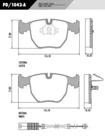 Комплект тормозных колодок PD/1042-A FRAS-LE