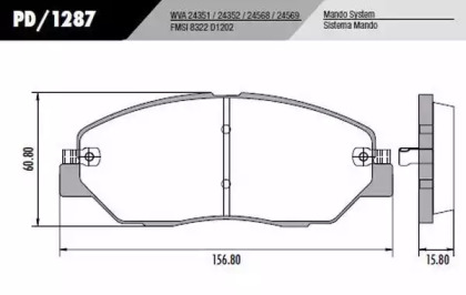 Комплект тормозных колодок PD/1287 FRAS-LE