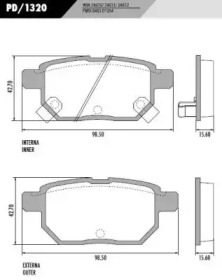 Комплект тормозных колодок PD/1320 FRAS-LE