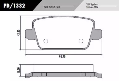 Комплект тормозных колодок PD/1332 FRAS-LE