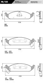 Комплект тормозных колодок PD/135 FRAS-LE