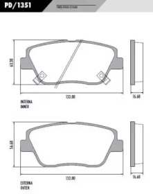 Комплект тормозных колодок PD/1351 FRAS-LE