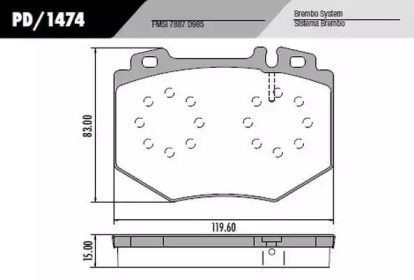 Комплект тормозных колодок PD/1474 FRAS-LE
