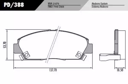 Комплект тормозных колодок PD/388 FRAS-LE