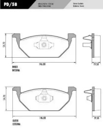 Комплект тормозных колодок PD/58 FRAS-LE