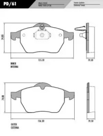 Комплект тормозных колодок PD/61 FRAS-LE