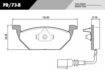 Комплект тормозных колодок PD/73-B FRAS-LE