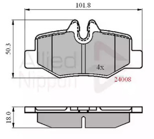 Комплект тормозных колодок ADB01306 COMLINE