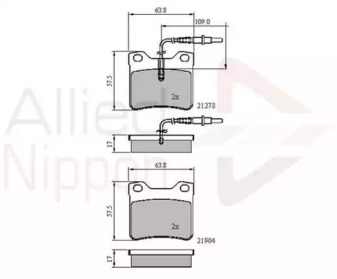 Комплект тормозных колодок ADB1455 COMLINE