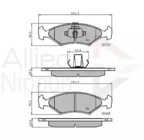 Комплект тормозных колодок ADB0444 COMLINE