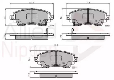 Комплект тормозных колодок ADB3908 COMLINE