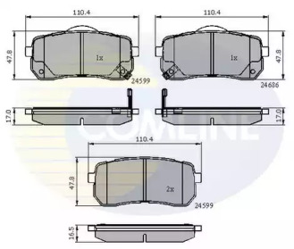 Комплект тормозных колодок CBP31675 COMLINE