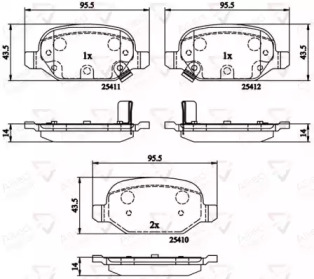 Комплект тормозных колодок ADB31559 COMLINE