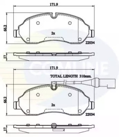 Комплект тормозных колодок CBP22214 COMLINE