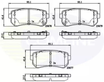 Комплект тормозных колодок CBP32276 COMLINE