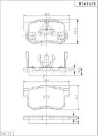 Комплект тормозных колодок H361A18 NPS