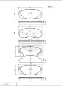 Комплект тормозных колодок M361I22 NPS