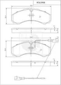 Комплект тормозных колодок N361N08 NPS