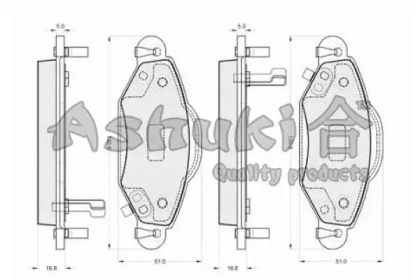 Комплект тормозных колодок 1080-3112 ASHUKI