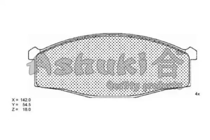Комплект тормозных колодок N009-14 ASHUKI
