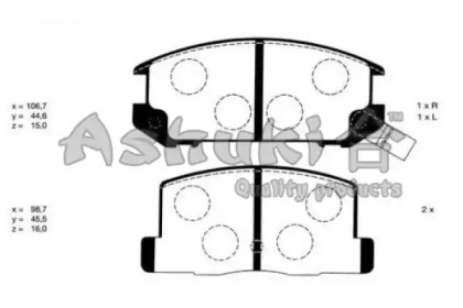 Комплект тормозных колодок T114-05 ASHUKI