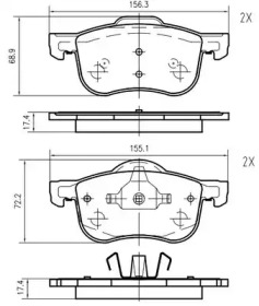 Комплект тормозных колодок K427500 VEMA