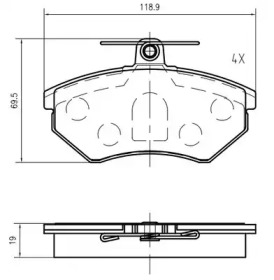 Комплект тормозных колодок K606601 VEMA