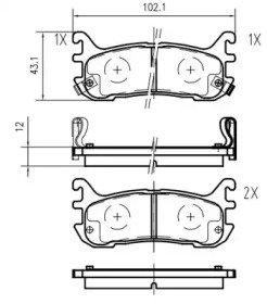 Комплект тормозных колодок K624600 VEMA