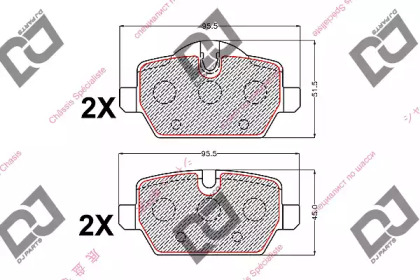 Комплект тормозных колодок BP2180 DJ PARTS