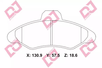 Комплект тормозных колодок BP2260 DJ PARTS