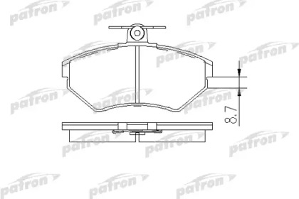 Комплект тормозных колодок PBP1289 PATRON