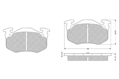 Комплект тормозных колодок PF10501 PROCODIS FRANCE