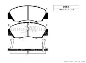 Комплект тормозных колодок 1007 F GOODWILL