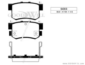 Комплект тормозных колодок 2038 R GOODWILL