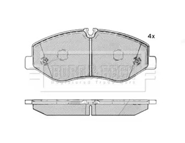 Комплект тормозных колодок BBP2503 BORG & BECK