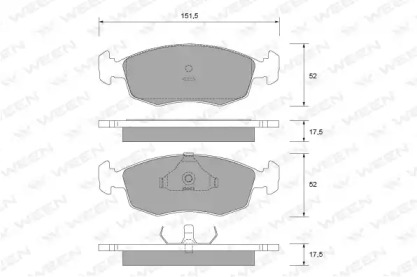 Комплект тормозных колодок 151-2428 WEEN