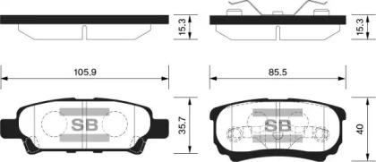 Комплект тормозных колодок FBP2111 FI.BA