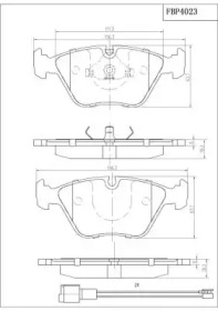 Комплект тормозных колодок FBP4023 FI.BA